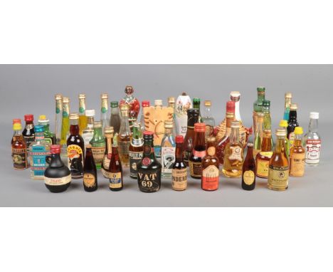 A box of alcohol miniatures, to include Martini, Tia Maria, Sangria, Tequila, Jagermeister and Smirnoff Vodka.  