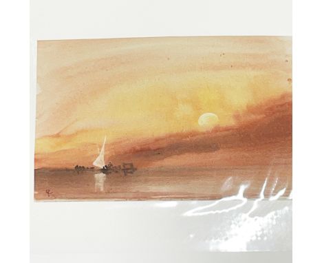 An album of seventeen watercolours by T Castle seascape Size. 19cm x 26cm.