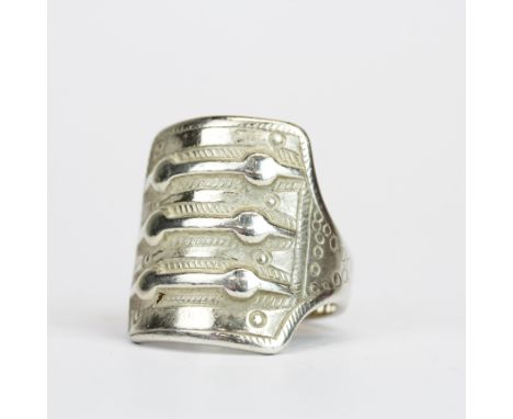 A heavy quality man's silver ring.