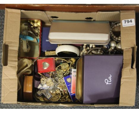 A box of good costume jewellery, etc.