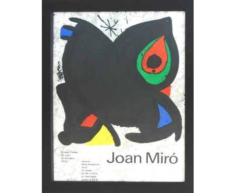 JOAN MIRO, 'Affiche pour l'exposition', original lithograph, 1974, published by Maeght, 61.5cm x 44.5cm, framed and glazed.