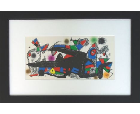 JOAN MIRO, 'Miro Sculptor-Denmark', lithograph on heavy cream wove Guarro paper, signed in the stone, 20cm x 39.3cm, framed a