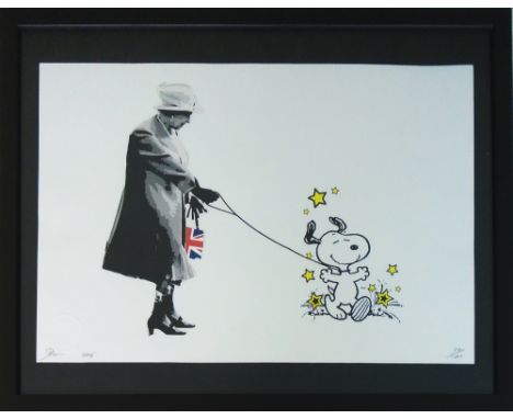 DEATH NYC, 'Queen Walking', lithograph, hand signed and numbered, with certificate of authenticity and golden sticker, 32cm x