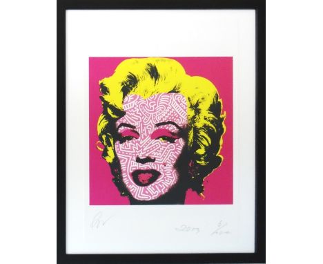 RAW, 'Monroe Pink Yellow', lithograph, hand signed and numbered, with certificate of authenticity, 32cm x 44.5cm, framed and 