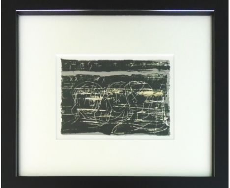 HENRY MOORE, 'Study of Three Heads', limited edition: 1000, lithograph, 1979, ref. Poligrafa, 12cm x 17cm, framed and glazed.