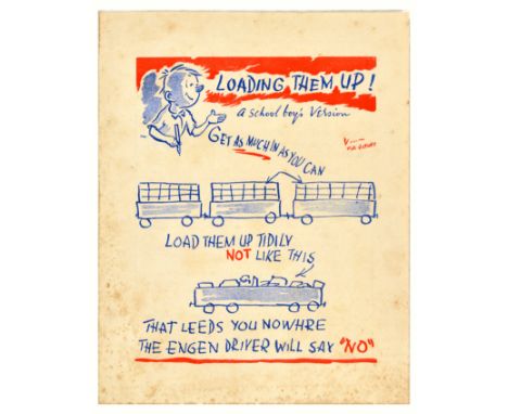Set of 2 original vintage items related to the Great Indian Peninsula Railway. 1. World War Two poster promoting attention to
