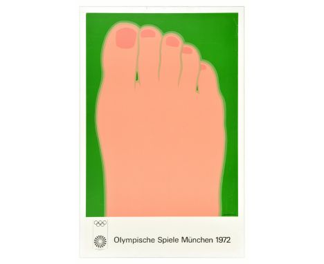 Original vintage sport poster for the 1972 Summer Olympic Games that took place from 26 August to 11 September 1972 in Munich