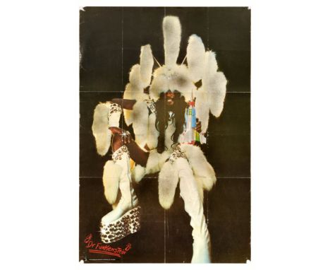Original vintage music advertising poster Dr Funkenstein featuring a photograph of George Clinton from an American funk band 