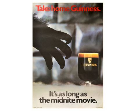 Original vintage advertising poster for the iconic drink Guinness Irish stout beer - Take home Guinness. It's as long as the 