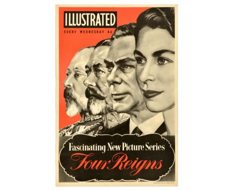 Original vintage advertising poster for Illustrated magazine Every Wednesday 4d promoting a Fascinating New Picture Series Fo
