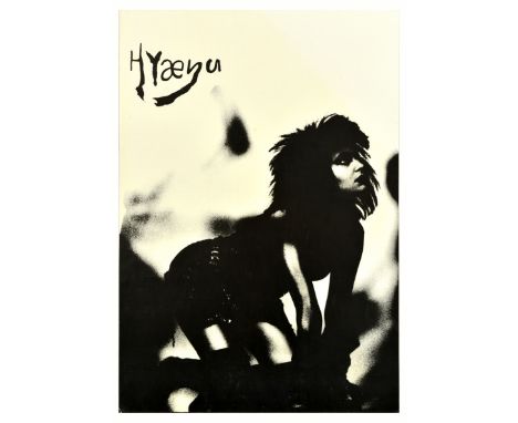 Original vintage music advertising poster for Hyaena album by English rock band Siouxsie and the Banshees, released in 1984, 