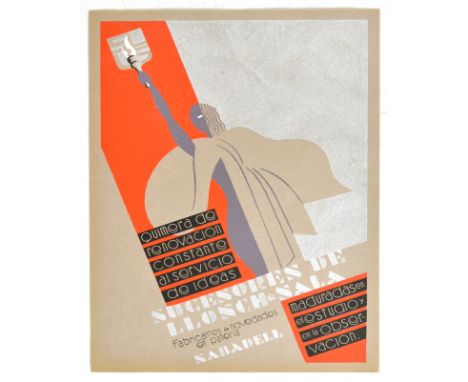 Original vintage poster advertising the fabrics and textile wholesaler Sucesores de Llonch y Sala based in Sabadell Barcelona