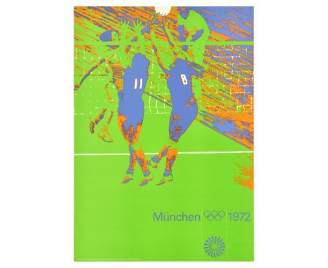 Original vintage sport poster for the 1972 Summer Olympic Games that took place from 26 August to 11 September 1972 in Munich
