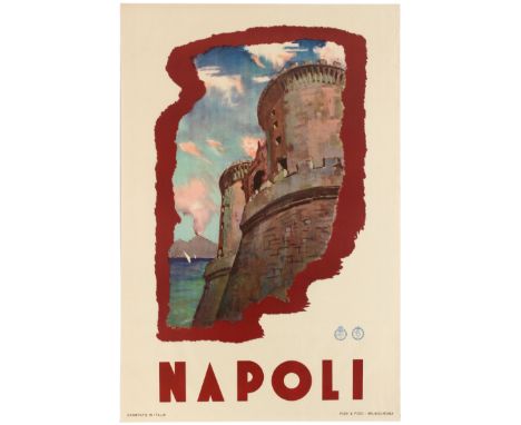 Original vintage travel poster Napoli issued by ENIT.  Good condition, tears, creasing and folds. County: Italy, year of prin