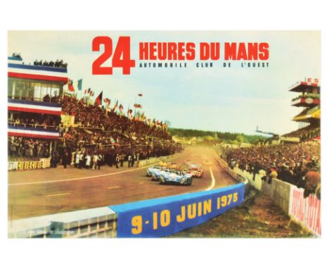 Original vintage sports poster for the endurance race 24 Heures du Mans / 24 hours of Le Mans organised by Automobile Club de