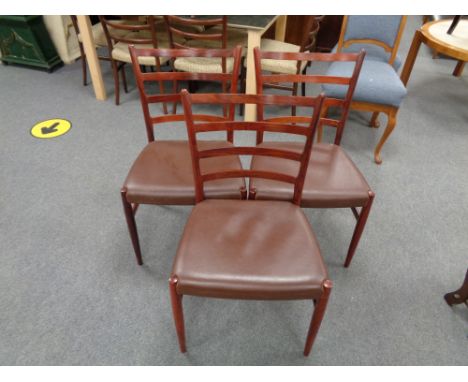 A set of twentieth century Danish ladder backed chairs (6)