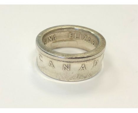 A Canadian dollar 1953 ring, size W
