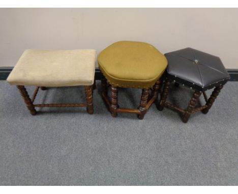 Three stools on bobbin legs 