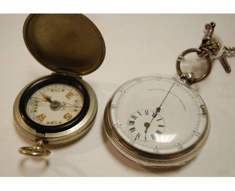 A 19th century silver cased open faced pocket watch, having an enamelled dial with Arabic numerals and subsidiary seconds dia