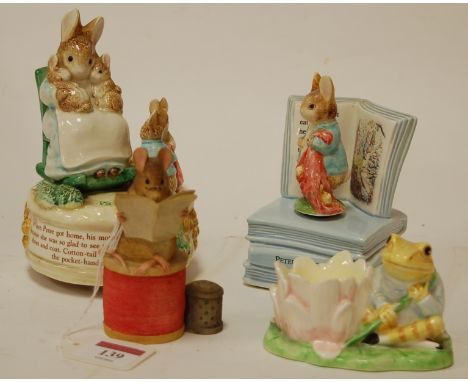 A collection of World of Beatrix Potter items, to include; Border Fine Arts The Tailor of Gloucester trinket box, Jeremy Fish