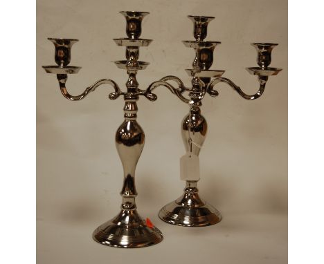 A pair of modern Laura Ashley twin sconce candelabra