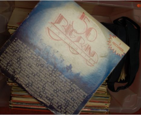 Two boxes of miscellaneous long playing records to include Andy Williams, Demis Roussos, etc