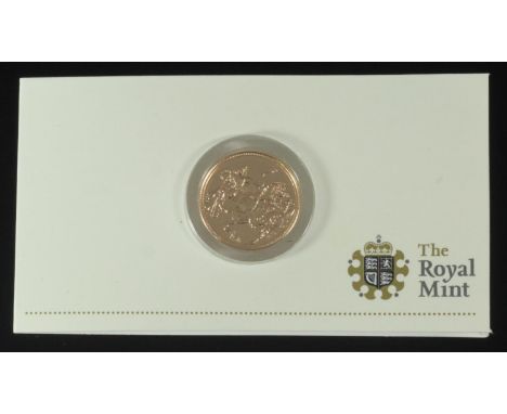 A 2010 ERII gold sovereign, brilliant uncirculated, fourth portrait, original packaging 
