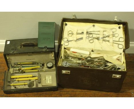 A 1930's/40's obstetric surgeons kit in fitted case, together with an Overbecks Rejuvenator 'Supreme Model' in fitted case an
