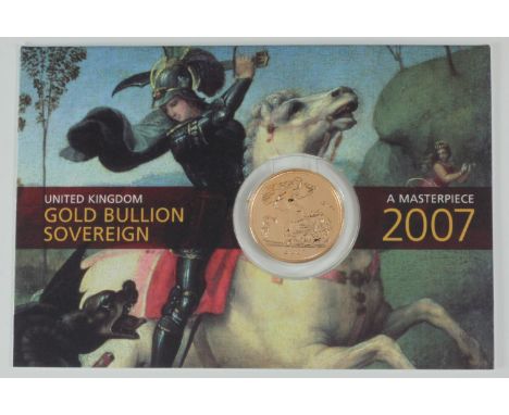 A 2007 gold sovereign, brilliant uncirculated, fourth portrait, original packaging