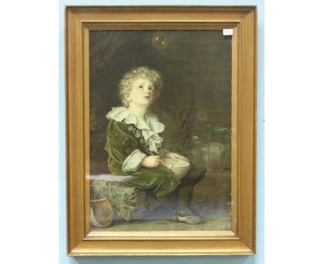 After Sir John Everett Millais, 'Bubbles' Pears print, mounted, glazed and framed. 70 x 50cm. 