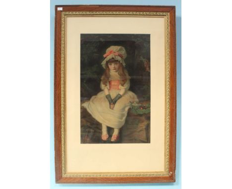 After John Everett Millais (British, 1829-1896) "Cherry Ripe" Pears print, mounted, glazed and framed. 71 x 45cm. 