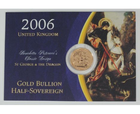 2006 gold half-sovereign, brilliant uncirculated, fourth portrait, original packaging 