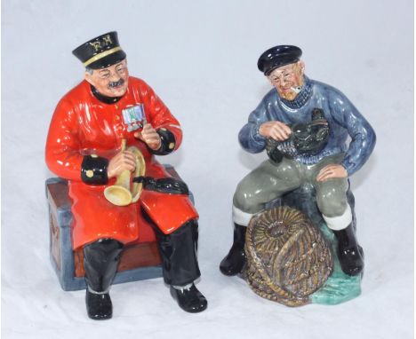 Two Royal Doulton ceramic figures 'The Lobster Man HN2317' and 'Past Glory HN2484' tallest figure 20cm high 