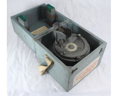 A WWII Royal Air Force 'Azimuth Circle No.4' Compass as used in the Lancaster &amp; Halifax Bombers, in fitted wooden case.