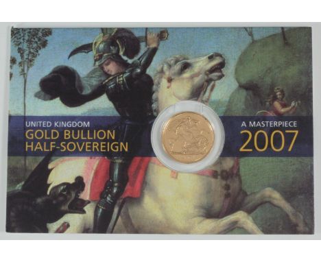 2007 gold half-sovereign, brilliant uncirculated, fourth portrait, original packaging