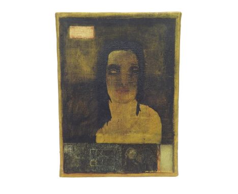Magdalena Daniec (b. 1974, Polish) - 'Ikona XXIII', signed, signed, titled, inscribed and dated 2001 verso, mixed media on ca