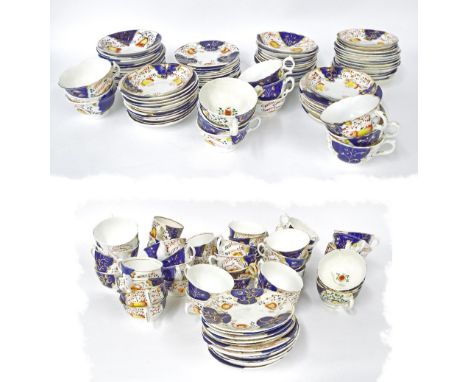 Large quantity of Gaudy Welsh tea ware, mainly cups and saucers