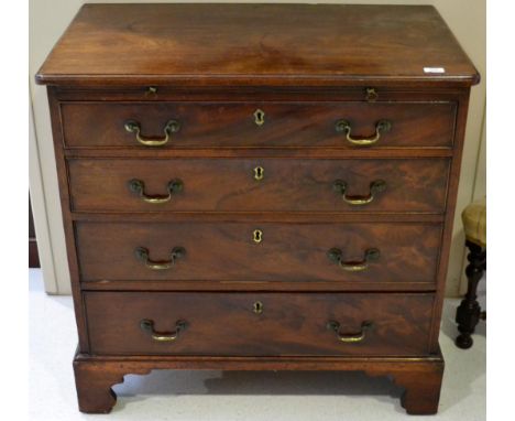 A George III Mahogany Straight Front Bachelor's Chest, late 18th century, the pull-out brushing slide above four long graduat