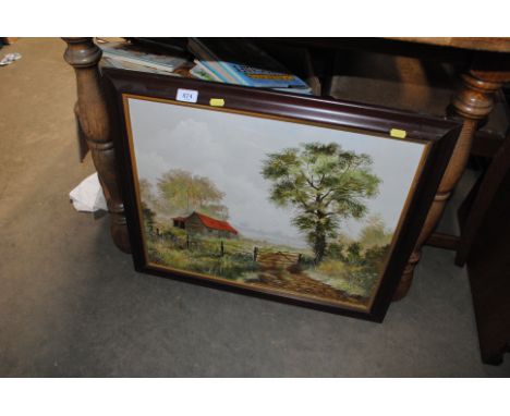 K Curtis, oil study of a rural scene
