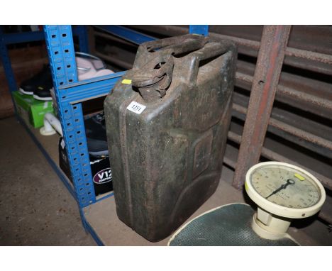 A Jerry can and a pair of vintage scales 
