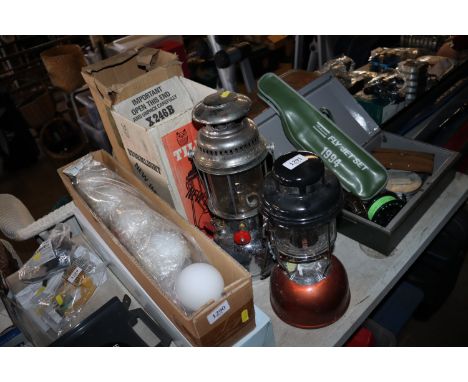 A Tilley lamp with original box together with an anchor lamp