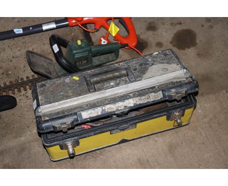 A Stanley tool box and contents of various tools 