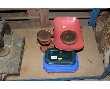 A set of scales and various weights 