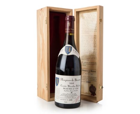 A bottle Hospices de Beaune Premier Cru Cuvée Nicolas Rolin 1994, Beaune, France.Category: red wine.Serial number 1502.With i