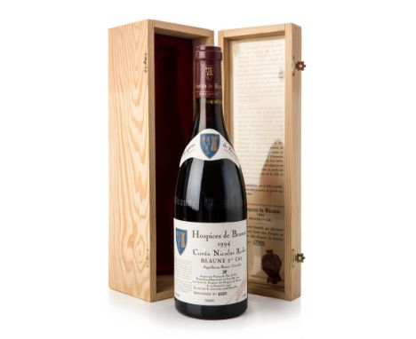 A bottle Hospices de Beaune Premier Cru Cuvée Nicolas Rolin 1994, Beaune, France.Category: red wine.Serial number 1533.With i
