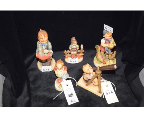 Five Hummel figures; one signed "W. Goebel".  (5)