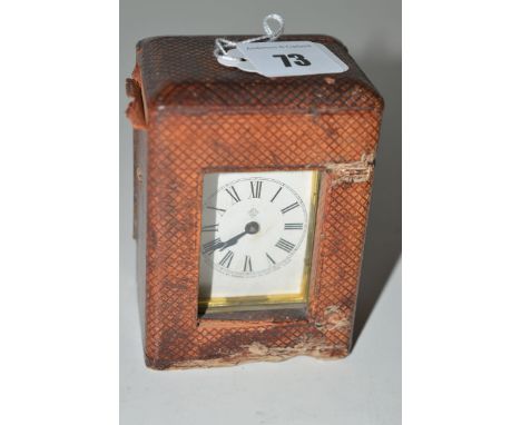 An American small sized carriage clock, by Ansonia Clock Co., New York, in original travelling case.