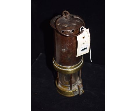 A Patterson & Co. brass and metal miner's lamp, type A3.