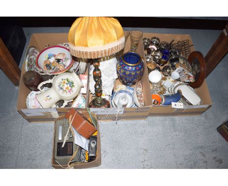 Miscellaneous household goods, to include; Minton; Mailing; Masons; a Chinese copper box with dragon locust and wasp decorati