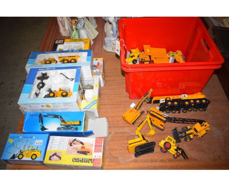 A Caterpillar B10N track-type tractor, boxed; a Volvo BM A35; a Volvo BM170; five other boxed vehicles, various; together wit